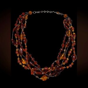Vintage amber beads necklace